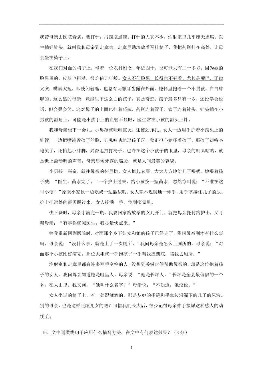 贵州省安顺地区2017年中考语文模拟试卷_6171770.doc_第5页