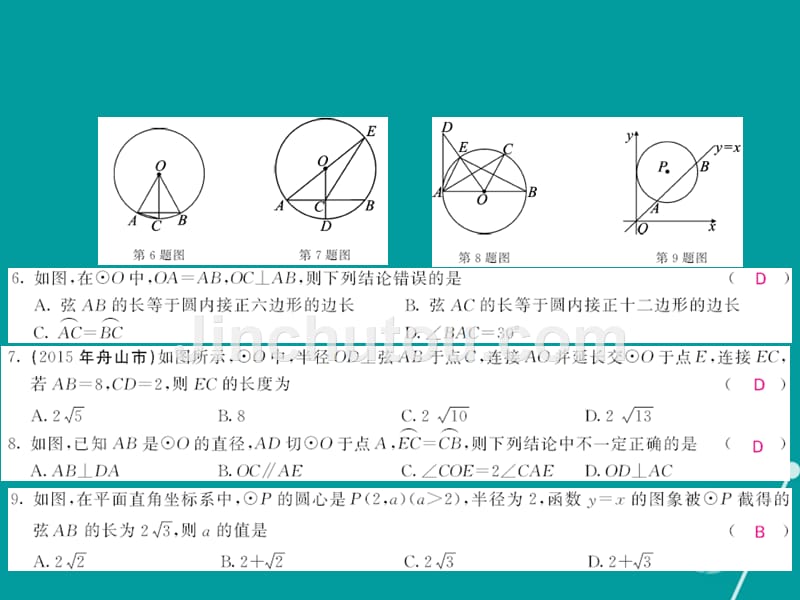 2016年秋九年级数学上册 第二十四章 圆综合测试卷课件 （新版）新人教版_第3页