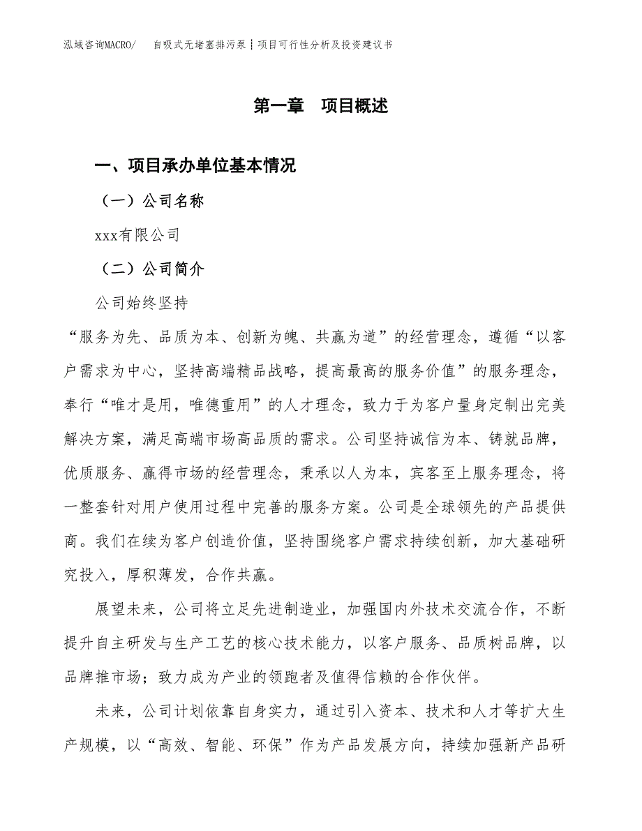 自吸式无堵塞排污泵┊项目可行性分析及投资建议书.docx_第3页