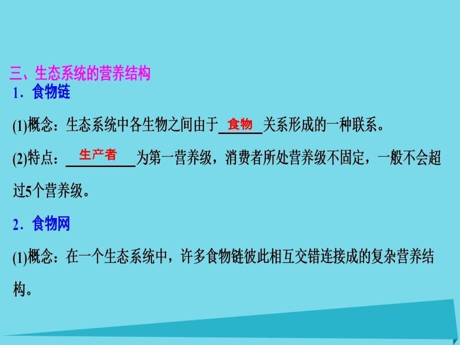 优化探究2017届高考生物一轮复习 第九单元 生物与环境 第三讲 生态系统的结构及其能量流动课件 新人教版_第5页