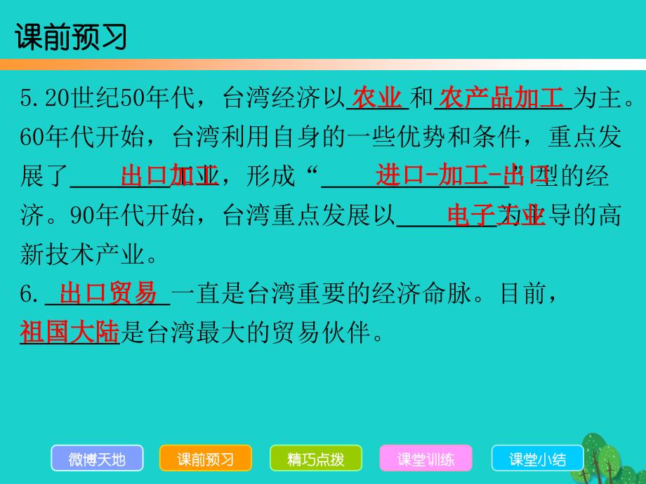 广东省2015-2016学年八年级地理下册 第7章 第4节 祖国的神圣领土——台湾省导练课件 （新版）新人教版_第4页