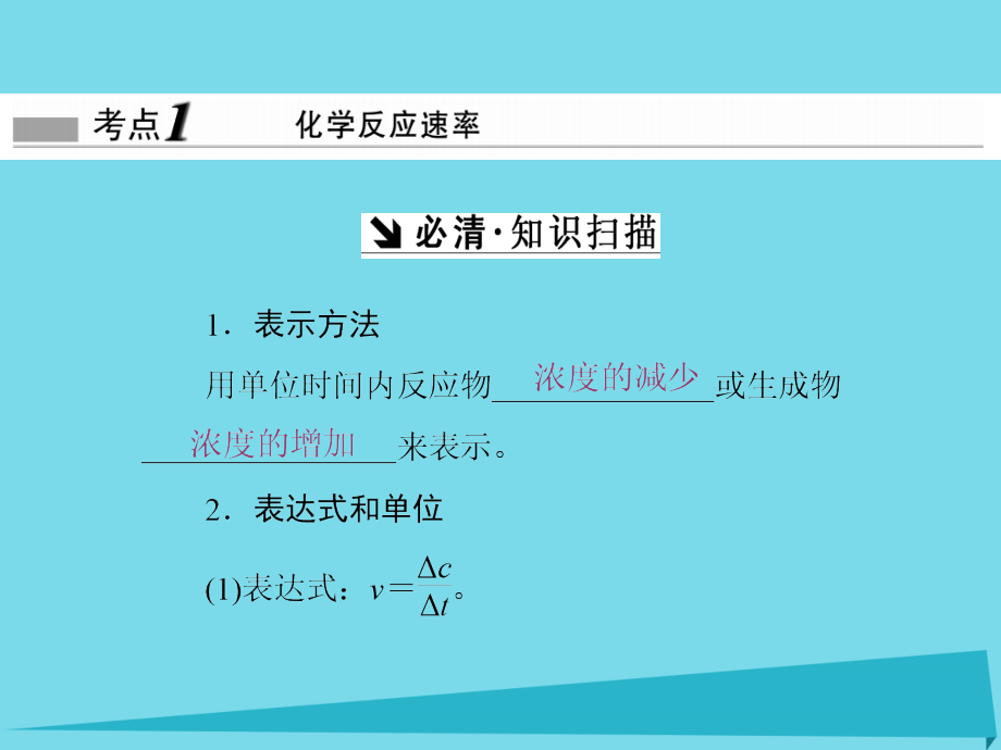 2017届高考化学一轮复习 第七章 化学反应速率和化学平衡 第1节 化学反应速率及其影响因素课件_第4页