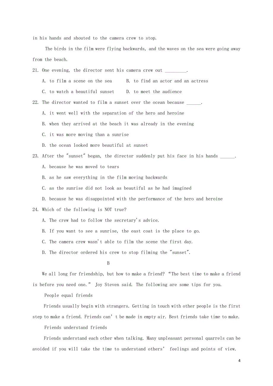 陕西省黄陵中学2019_2020学年高二英语上学期期中试题201911050154_第4页