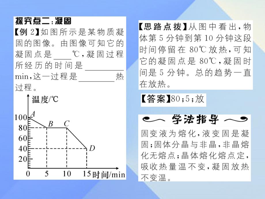 2016年八年级物理上册 4.3 探究融化和凝固的特点 第2课时 融化和凝固的图像习题课件 粤教沪版_第3页