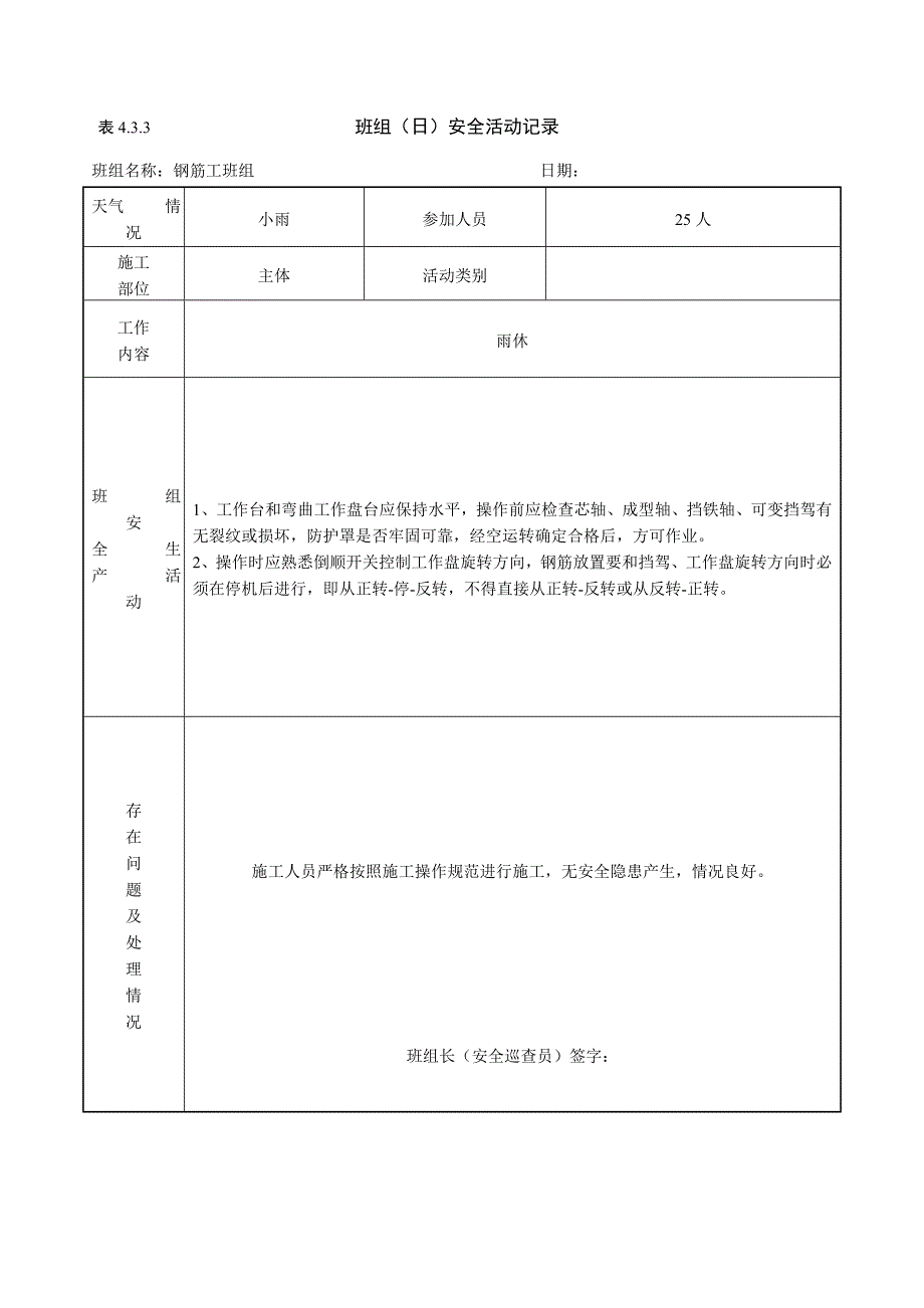 （安全生产）钢筋工班组日安全活动记录_第4页