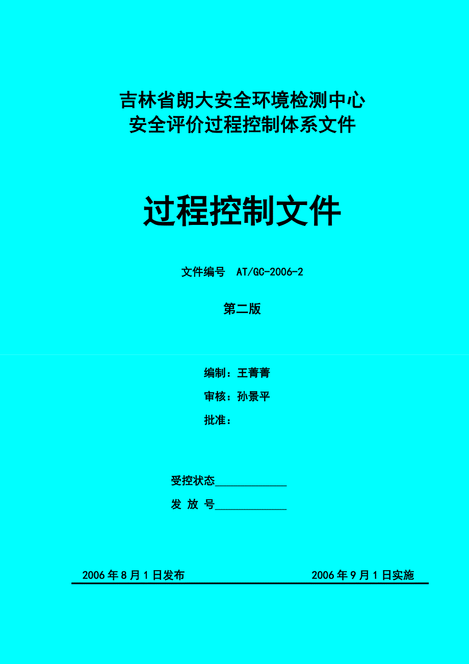 （安全生产）安全评价过程控制文件_第1页