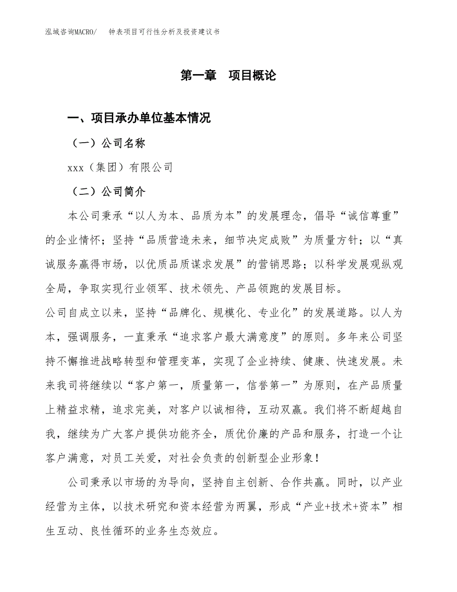 钟表项目可行性分析及投资建议书.docx_第3页