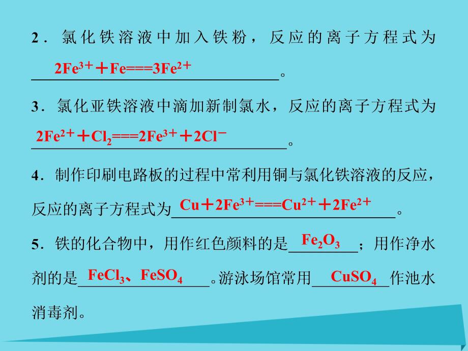 优化方案2017高中化学 专题3 从矿物到基础材料 第二单元 铁、铜的获取及应用（第2课时）铁、铜及其化合物的应用课件 苏教版必修1_第4页