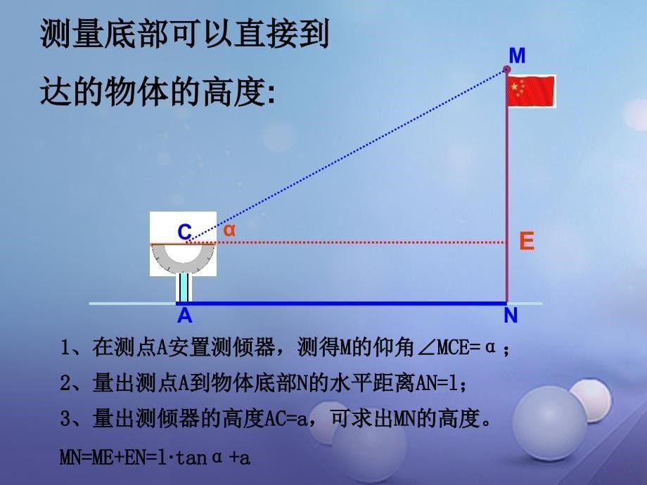 2017春九年级数学下册 1.6 利用三角函数测高备选课件 （新版）北师大版_第5页