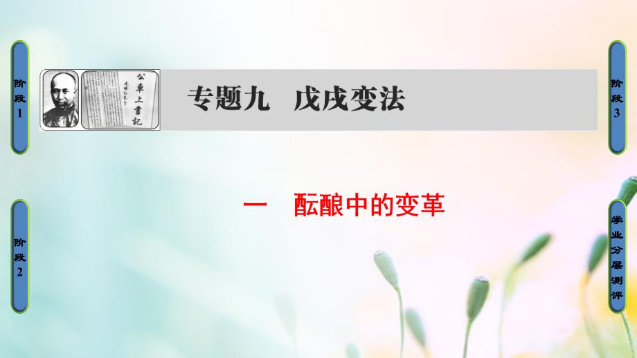 2018版高中历史 专题9 戊戌变法 一 酝酿中的变革课件 人民版选修1_第1页