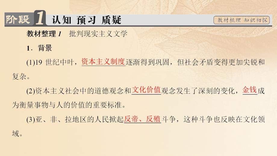 2017-2018学年高中历史 专题8 19世纪以来的文学艺术 2 碰撞与冲突课件 人民版必修3_第3页