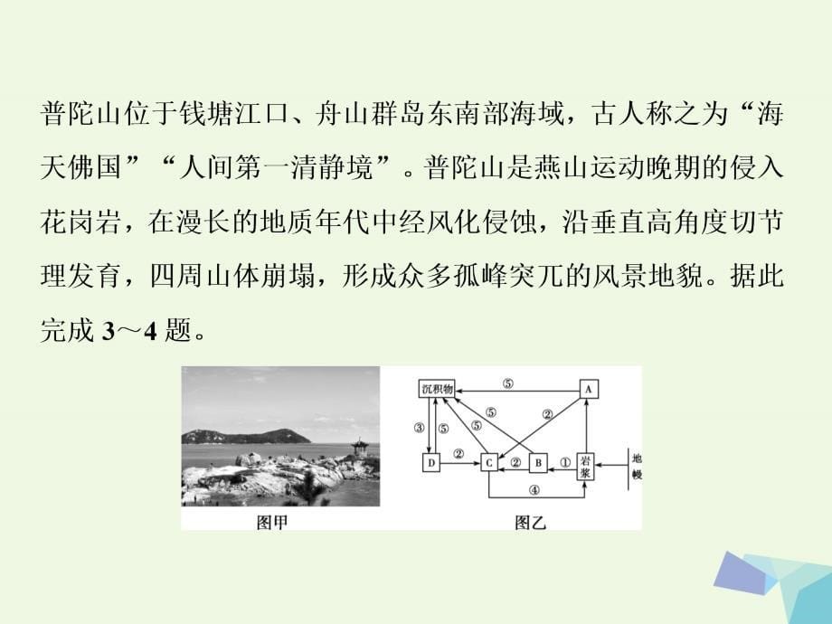 2018年高考地理大一轮复习 第四章 地表形态的塑造 第11讲 营造地表形态的力量（模拟精选演练提升）课件_第5页