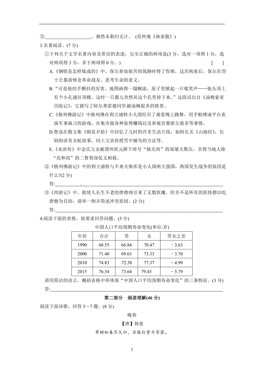 江苏省张家港市2018届中考网上阅卷适应性考试语文试题_7846103.doc_第2页