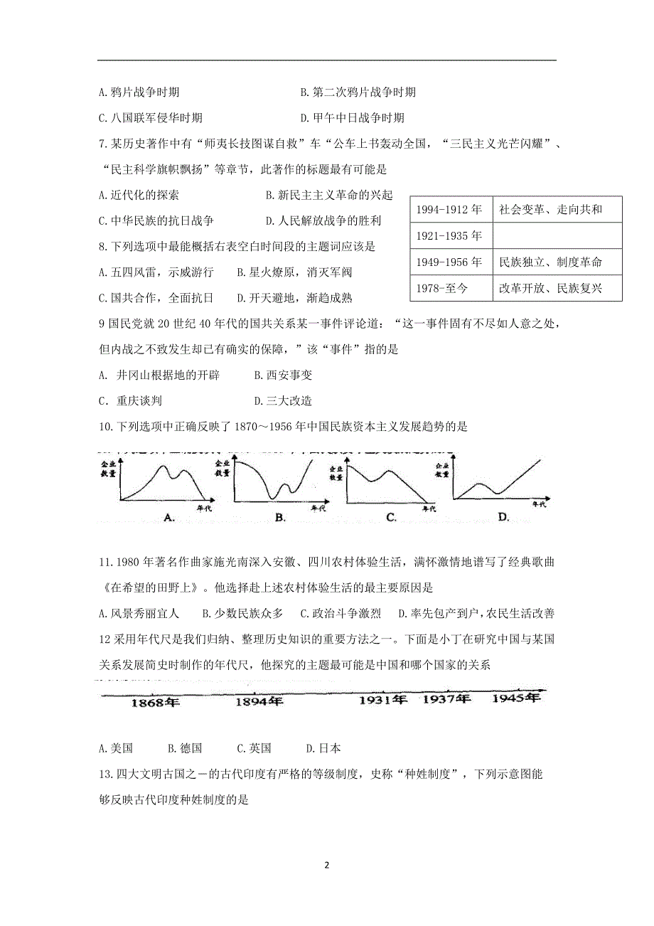 江苏省盐城市滨海县2017届九年级中考二模历史试题word版含答案_6559479.docx_第2页