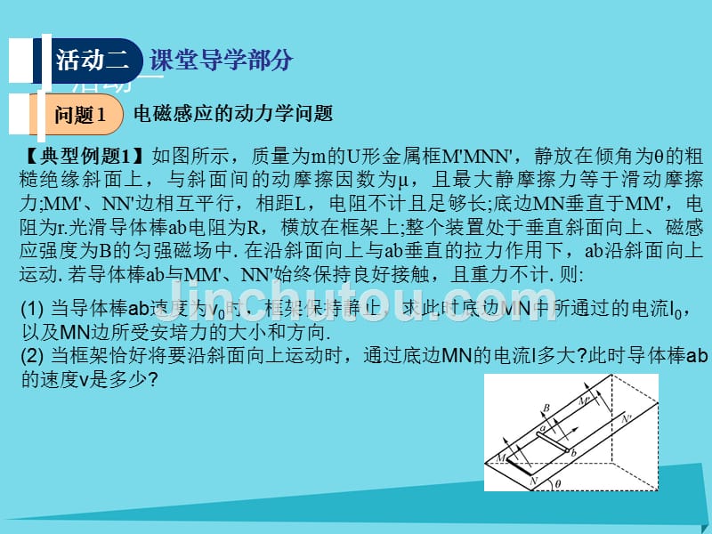 江苏省扬州市江都中学2016届高考物理一轮复习 第一章《电磁感应》（第4课时）电磁感应中的动力学问题课件 新人教版选修3-2_第4页