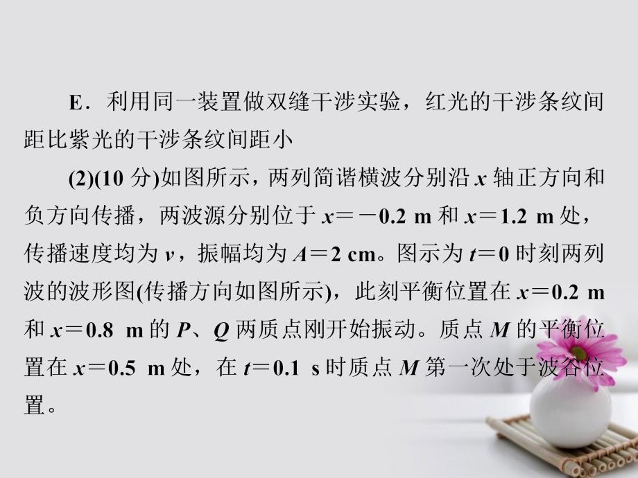 2018年高考物理复习解决方案 真题与模拟单元重组卷 第二十一单元 波与相对论（4）课件_第3页