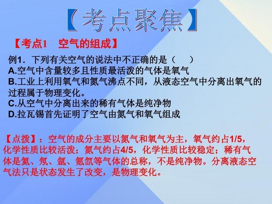 陕西省2016年中考化学备考复习 专题一 空气和氧气课件_第5页