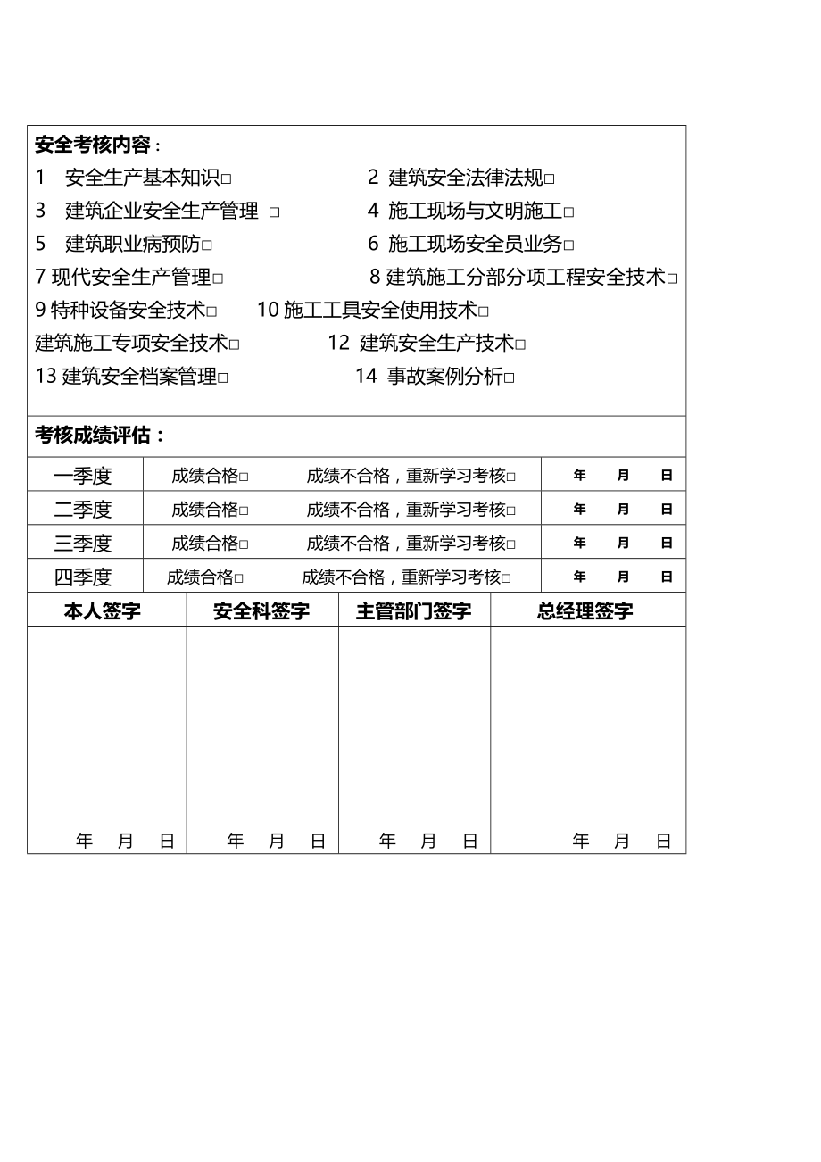 （安全生产）企业安全生产责任制度考核记_第2页