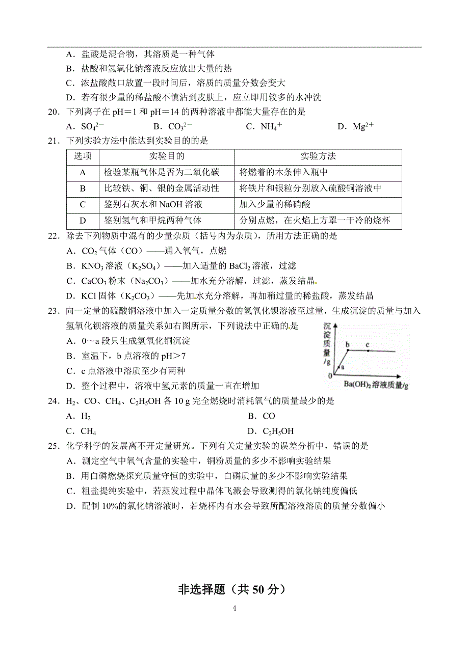 江苏省昆山市2016届九年级下学期第二次中考模拟考试化学试题_5285466.doc_第4页