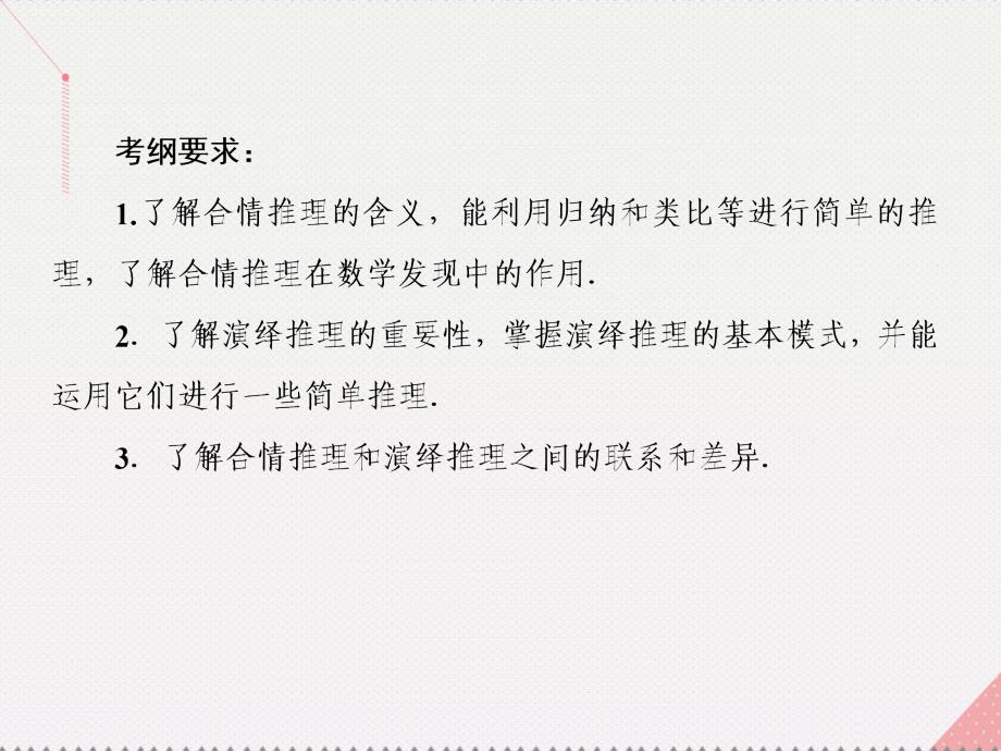 （新课标）2017届高考数学总复习 第12章 推理与证明、算法、复数 第1节 合情推理与演绎推理课件 文 新人教A版_第3页