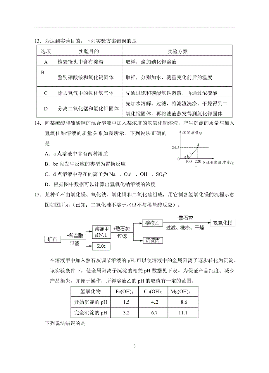 江苏省兴化市2018届九年级下学期第二次模拟（网上阅卷适应性训练）化学试题_7926330.doc_第3页