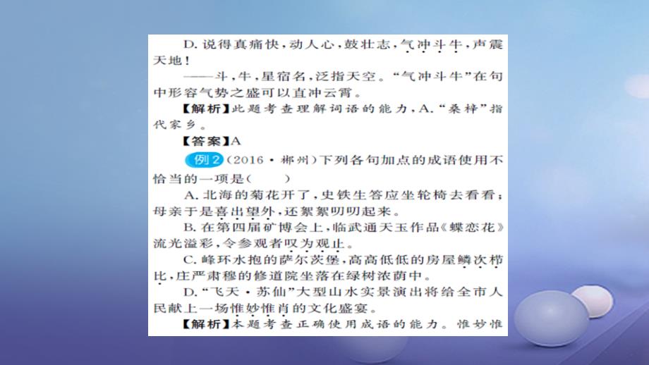 湖南省2017版中考语文 积累与运用 专题二 词语的理解与运用讲义课件_第3页