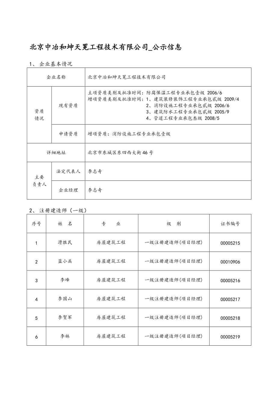 北京市建设工程企业资质（格）申请情况一览表_第2页