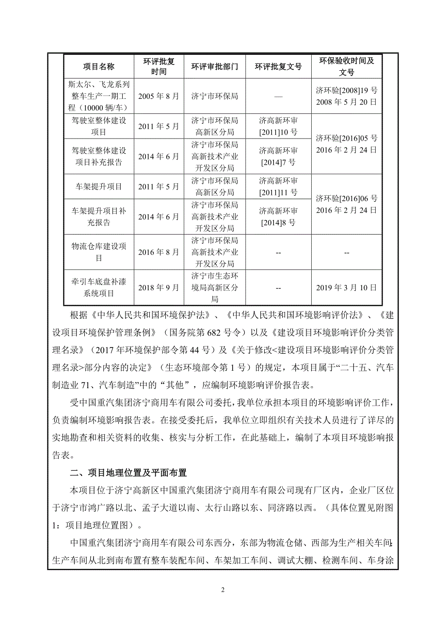 中国重汽集团济宁商用车有限公司新增驾驶室补漆房项目环评报告表_第4页