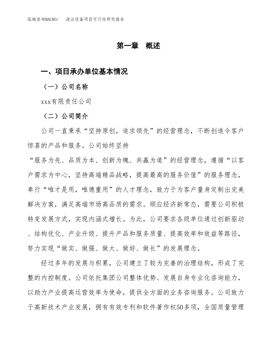 浇注设备项目可行性研究报告建议书.docx_第4页