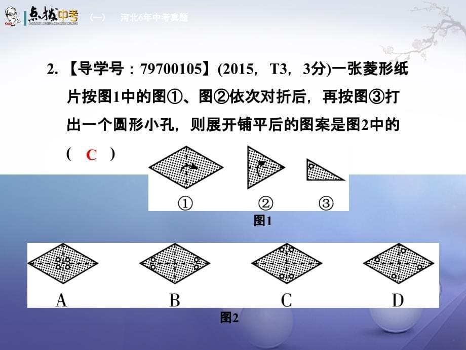 （河北专版）2017年中考数学总复习 第7单元 图形的变化 第29课时 图形的对称、平移与旋转课件_第5页