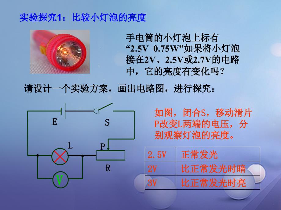 九年级物理上册 6.4 灯泡的电功率课件2 （新版）教科版_第3页