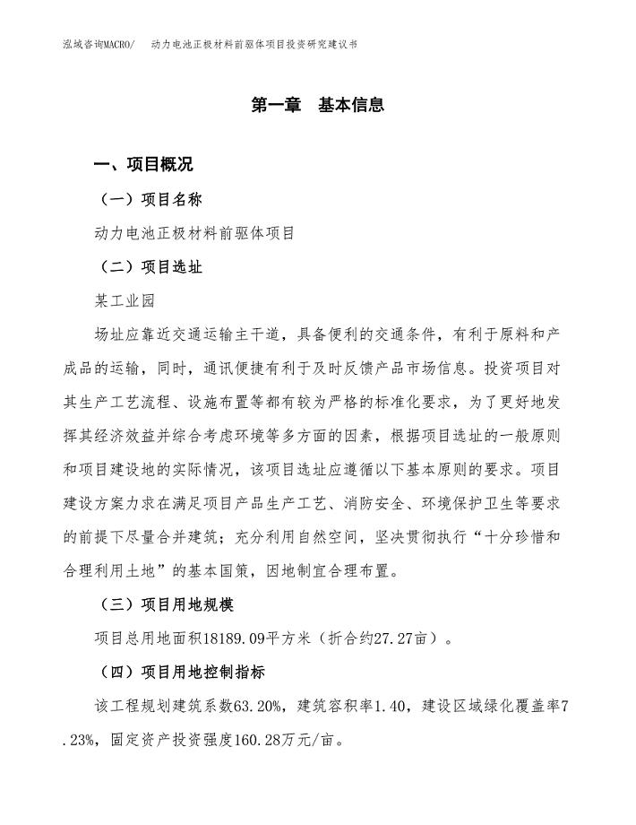 动力电池正极材料前驱体项目投资研究建议书.docx