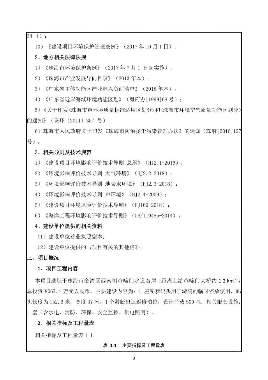 珠海太阳鸟游艇制造有限公司配套码头工程环评报告表_第5页