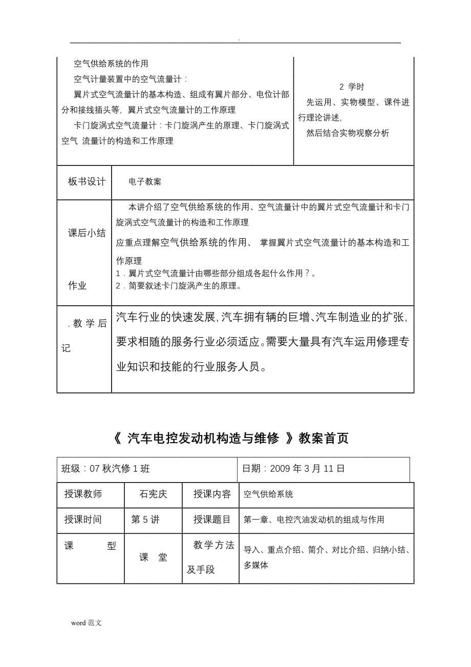 汽车电控发动机构造维修教案_第5页