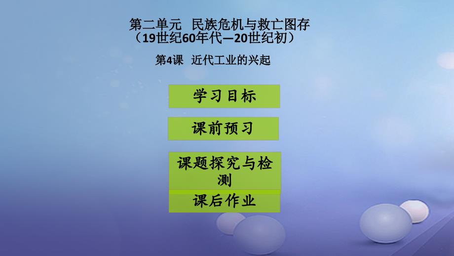 2017八年级历史上册 第2单元 民族危机与救亡图存（19世纪60年代—20世纪初）第4课 近代工业的兴起课件2 中图版_第1页