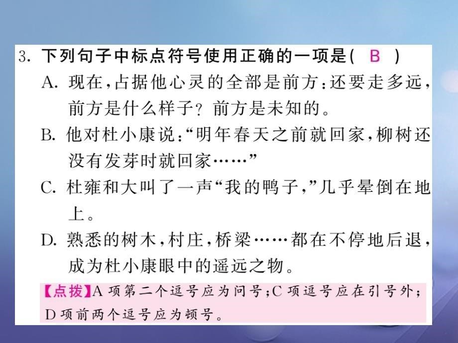 2017年秋九年级语文上册 第三单元 10 孤独之旅（同步导练）课件 新人教版_第5页