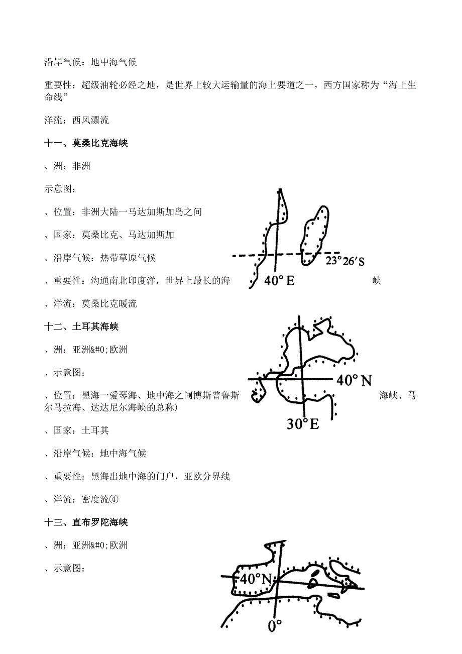 地理复习精品-附地图世界著名海峡、运河+高一物理必修一精品复习资料_第4页