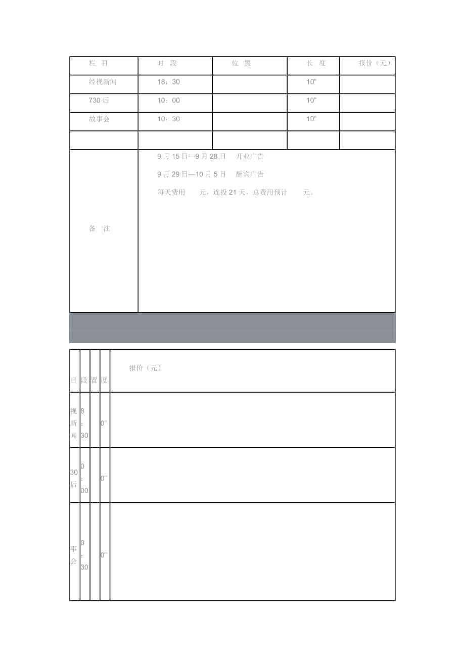 （广告传媒）商场开业广告投放计划书_第4页