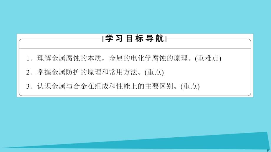 2017秋高中化学 主题4 认识生活中的材料 课题4 金属制品的防护课件5 鲁科版选修1_第2页