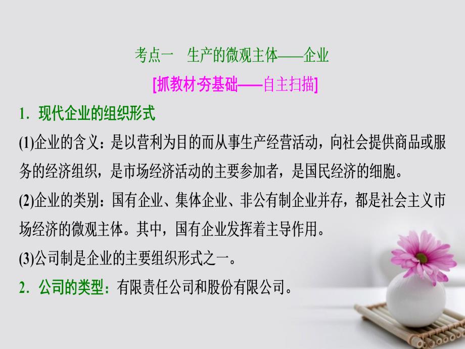 2018年高考政治总复习 第二单元 生产、劳动与经营 课时2 企业与劳动者课件 新人教版必修1_第4页