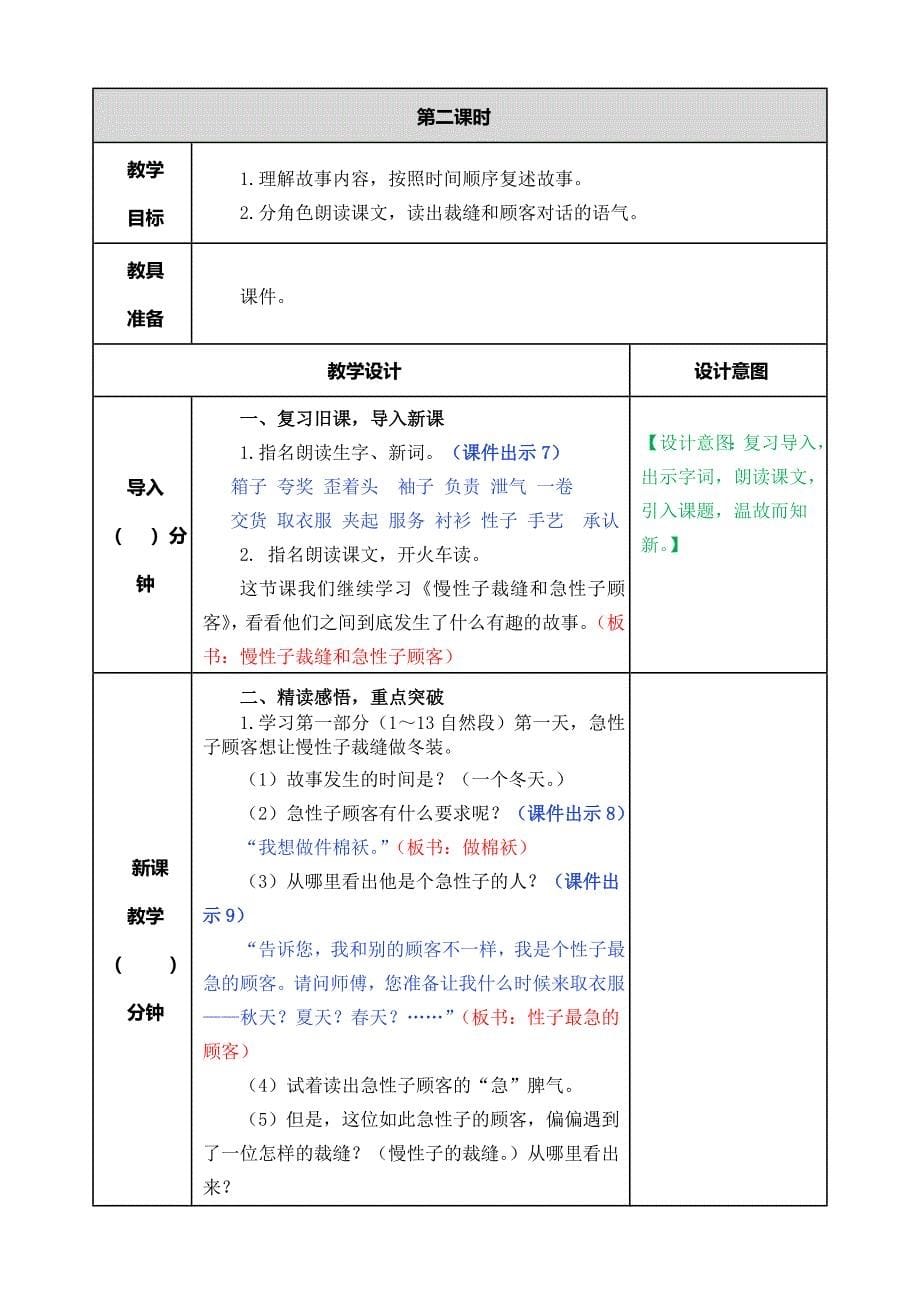 慢性子裁缝和急性子顾客教案_第5页