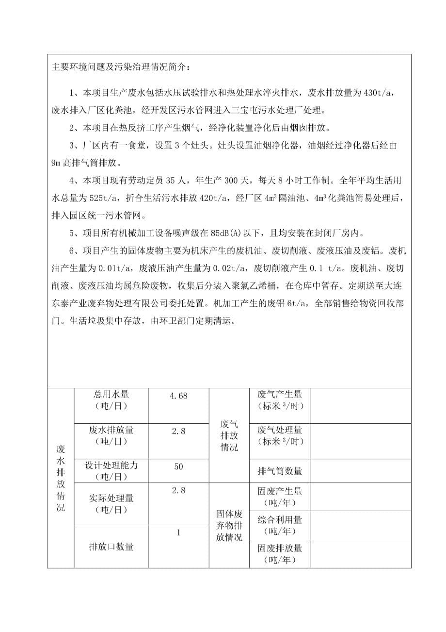 （工程验收套表）建设项目竣工环境保护验收申请表(工业类)_第5页