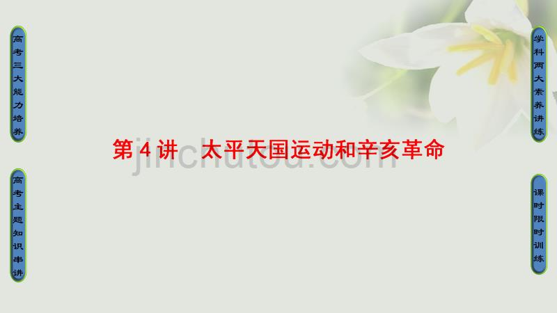 2018高考历史一轮复习 专题2 近代中国维护国家主权的斗争和民主革命 第4讲 太平天国运动和辛亥革命课件 人民版_第1页