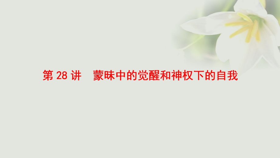 2018高考历史一轮复习 专题14 西方人文精神的起源与发展 第28讲 蒙昧中的觉醒和神权下的自我课件 人民版_第4页