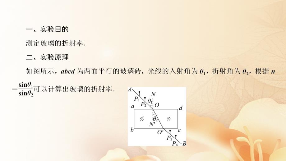 2018版高考物理一轮总复习 实验15 测定玻璃的折射率课件_第4页