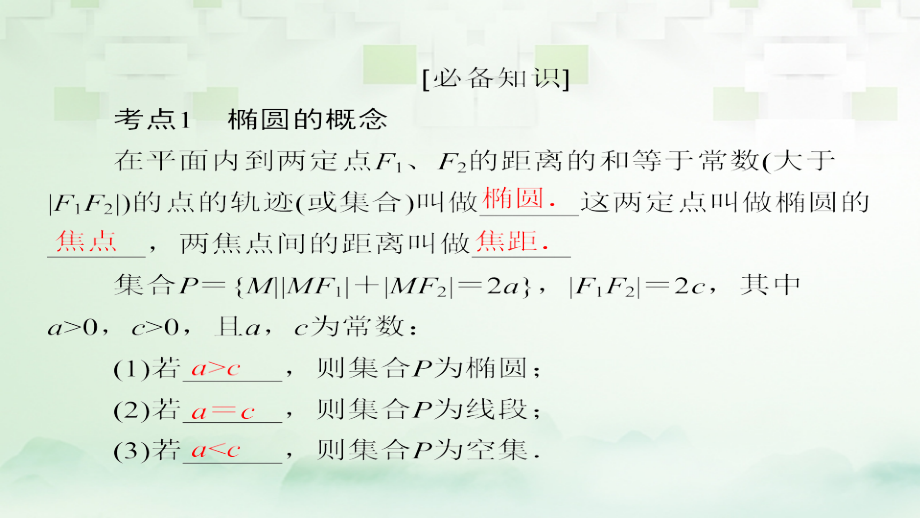 2018版高考数学一轮总复习 第8章 平面解析几何 8.5 椭圆课件 理_第4页