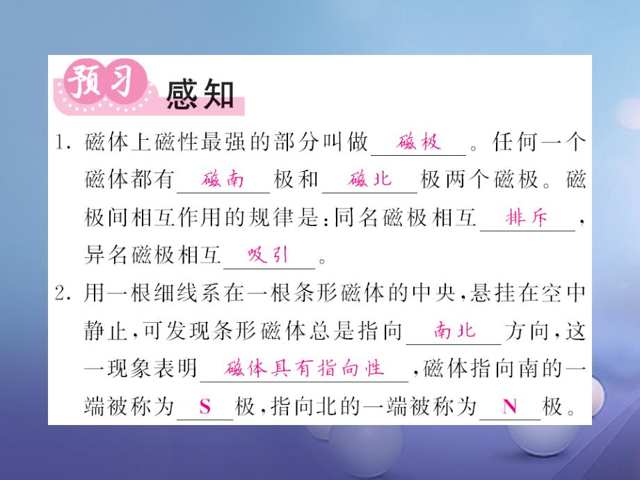 2017春九年级物理全册 第17章 从指南针到磁浮列车 第1节 磁是什么 第1课时 认识磁现象 磁体的周围有什么课件 （新版）沪科版_第2页