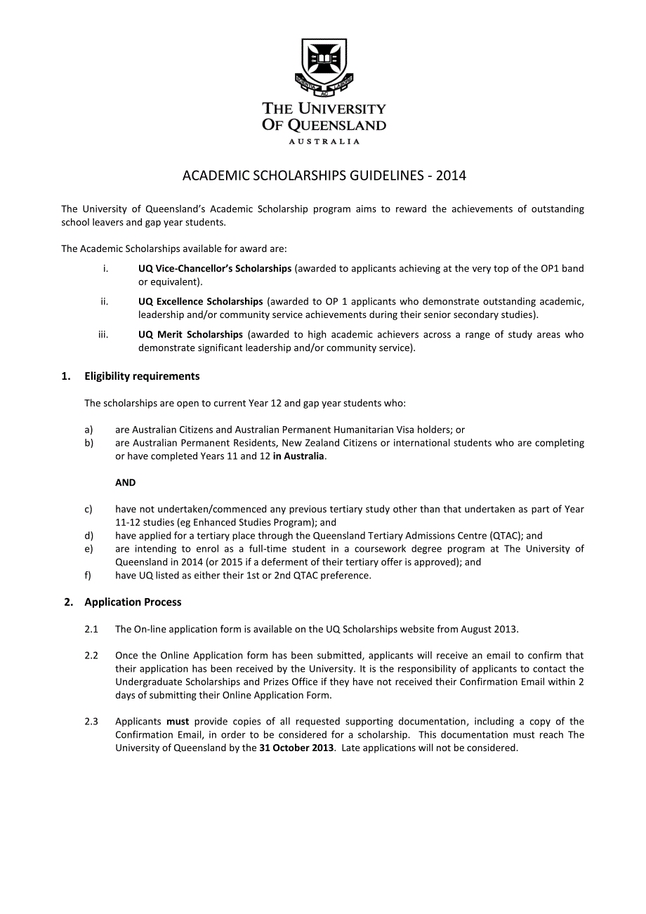 昆士兰大学奖学金评审规则_第1页