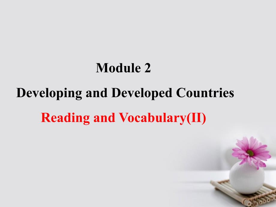 课时讲练通2017-2018学年高中英语 Module 2 Developing and Developed Countries Period 2 Reading and Vocabulary（要点讲解课+情境互动课型）课件 外研版必修3_第1页