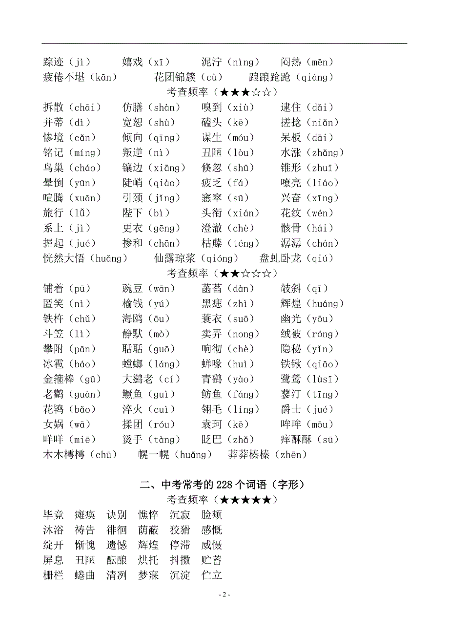 精品系列人教版初中语文易错字词汇总_第2页